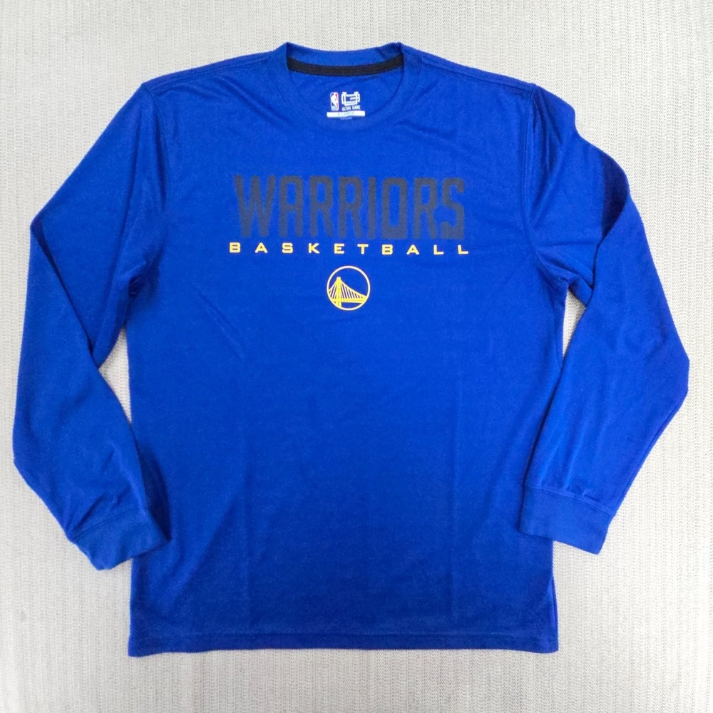 Ultra Game Golden‎ State Warriors Shirt Mens XL Blue Long Sleeve NBA Basketball